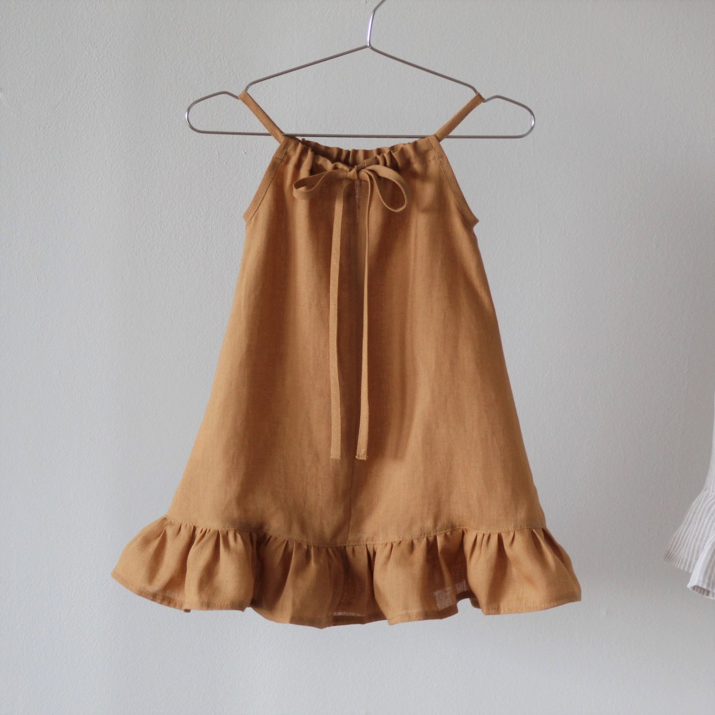 Dress in linen SAVANNA - girl 1-6y | carmel