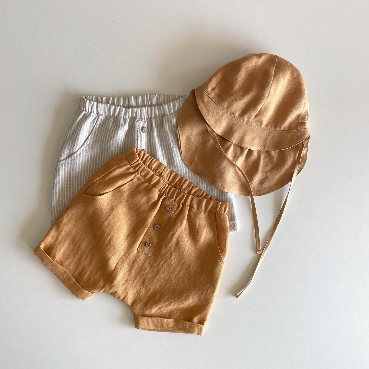 Shorts i lin SAFARI - gutt 6m-5y | carmel