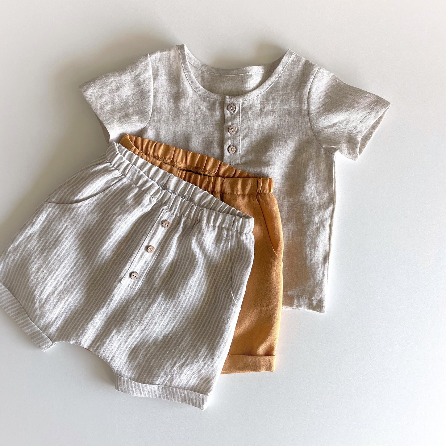 Shorts i lin SAFARI - gutt 6m-5y | carmel