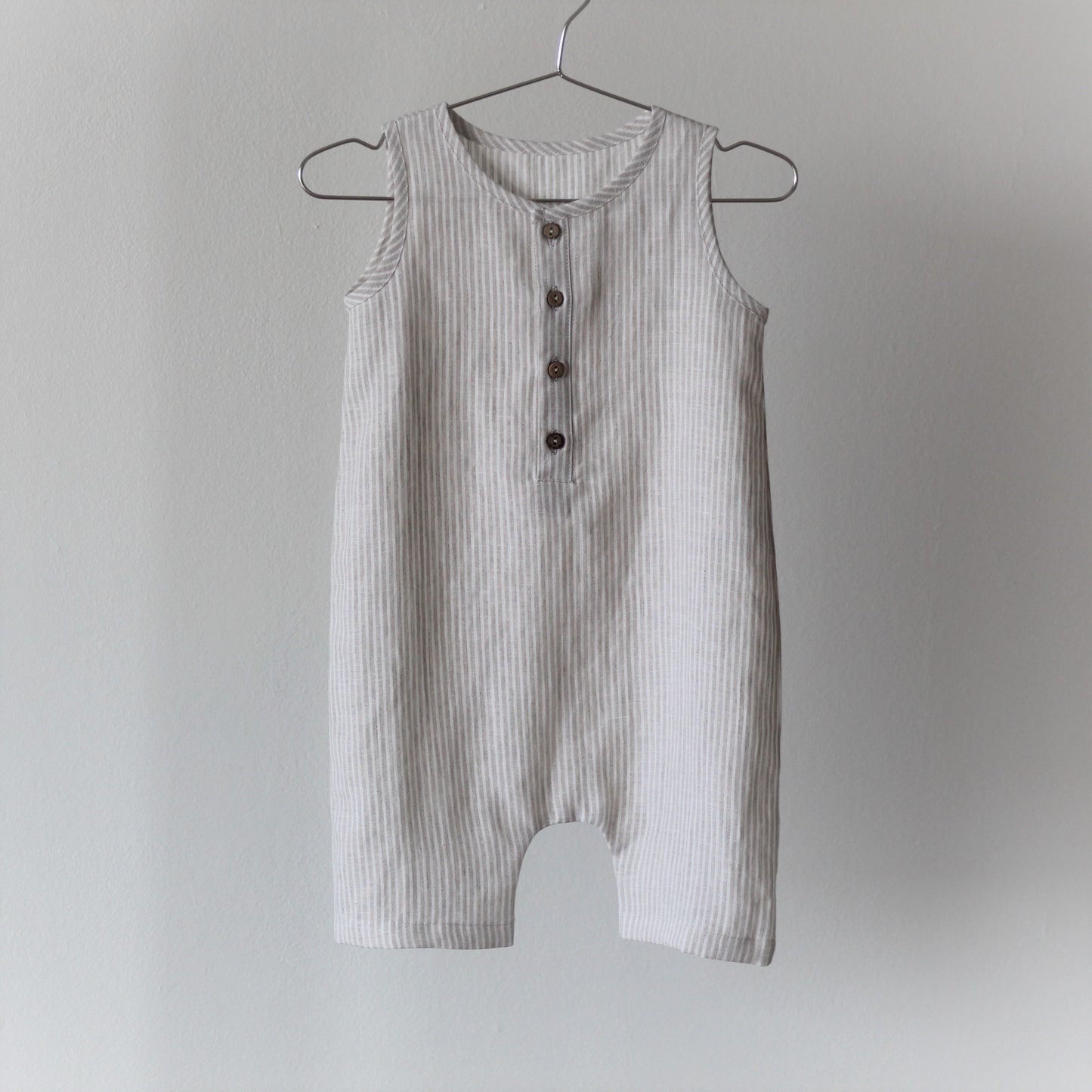 Romper in linen LEO - boy 6m-5y | stripes