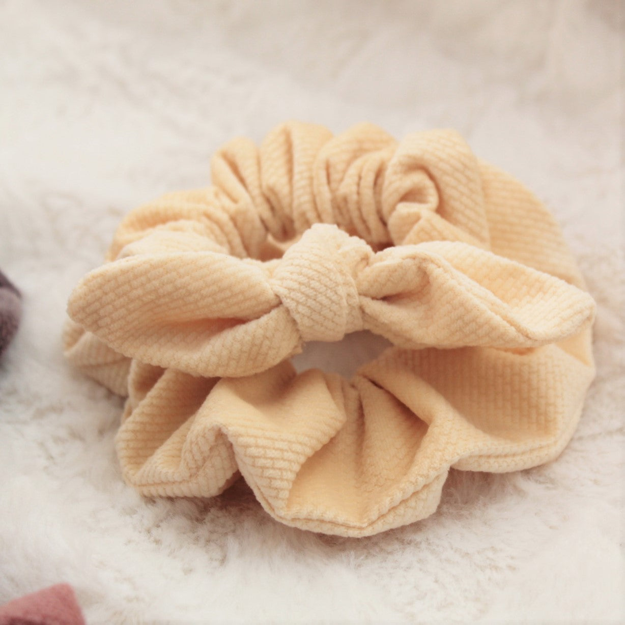 Scrunchie velvet, vanilje