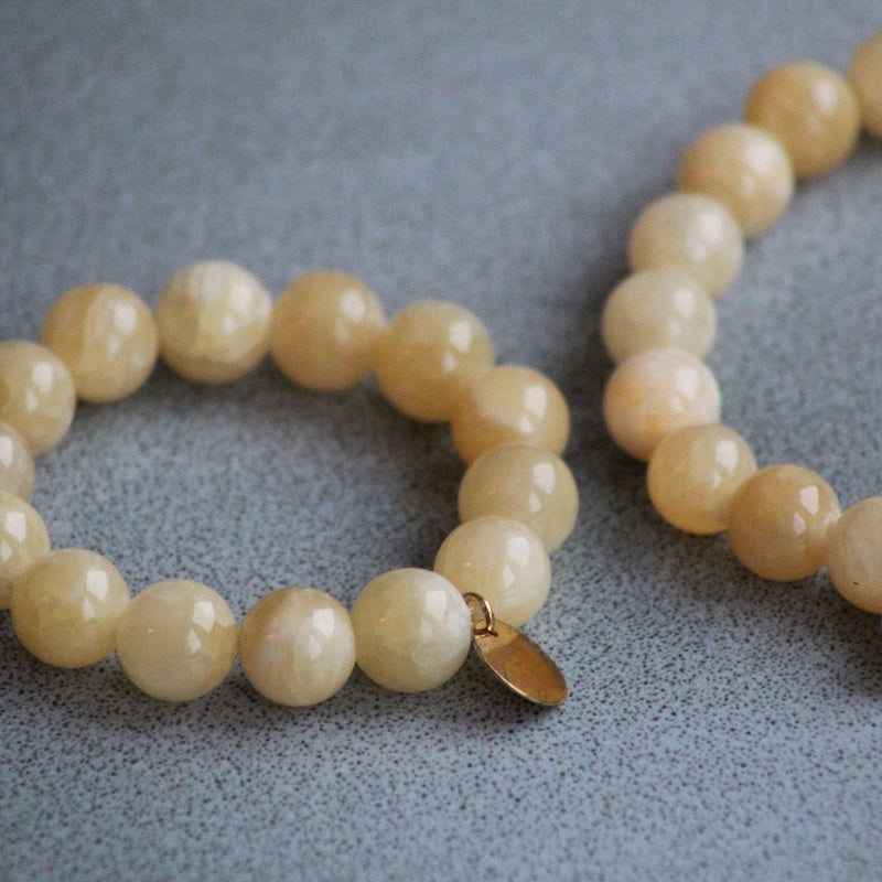 Armbånd Mini & Me, beige jade