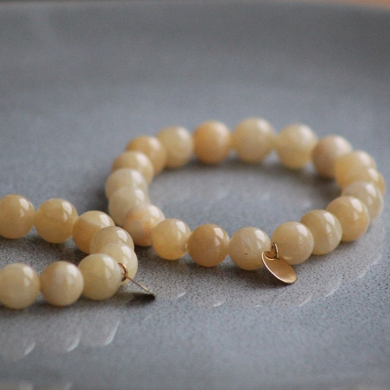Armbånd Mini & Me, beige jade