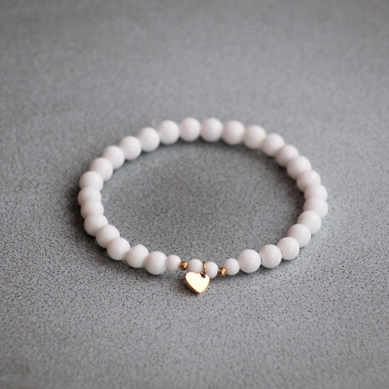 Bracelet Mini & Me, white jade