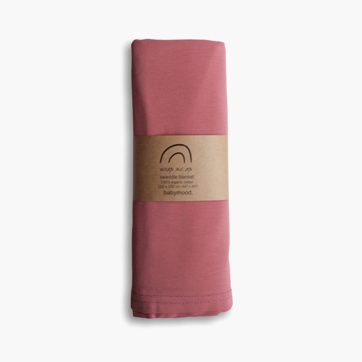 Swaddle i økologisk stretchjersey GOTS | gammelrosa | 100x100cm