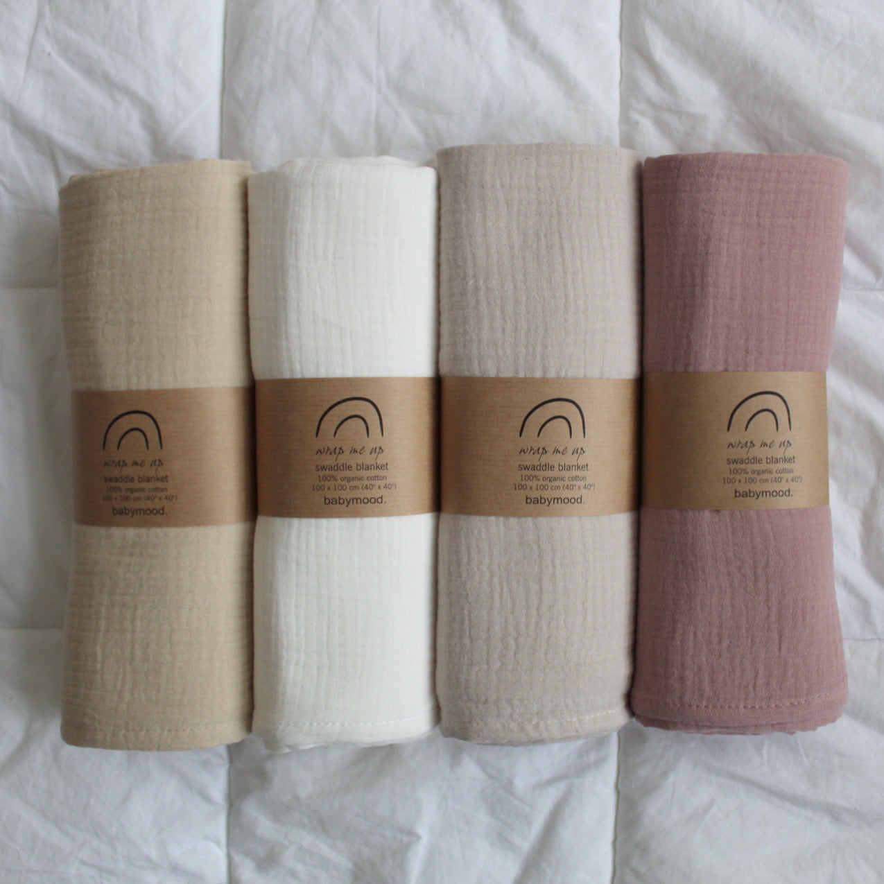 Swaddle økologisk musselin GOTS | gammelrosa | 100x100cm