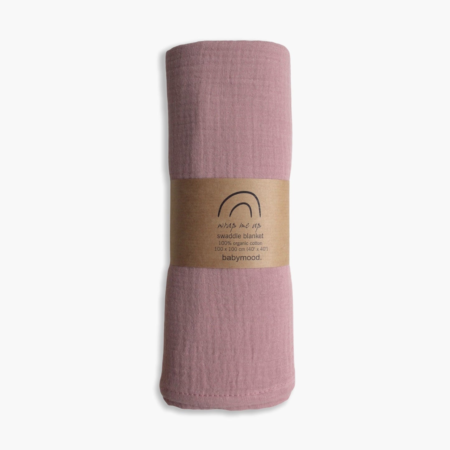 Swaddle økologisk musselin GOTS | gammelrosa | 100x100cm