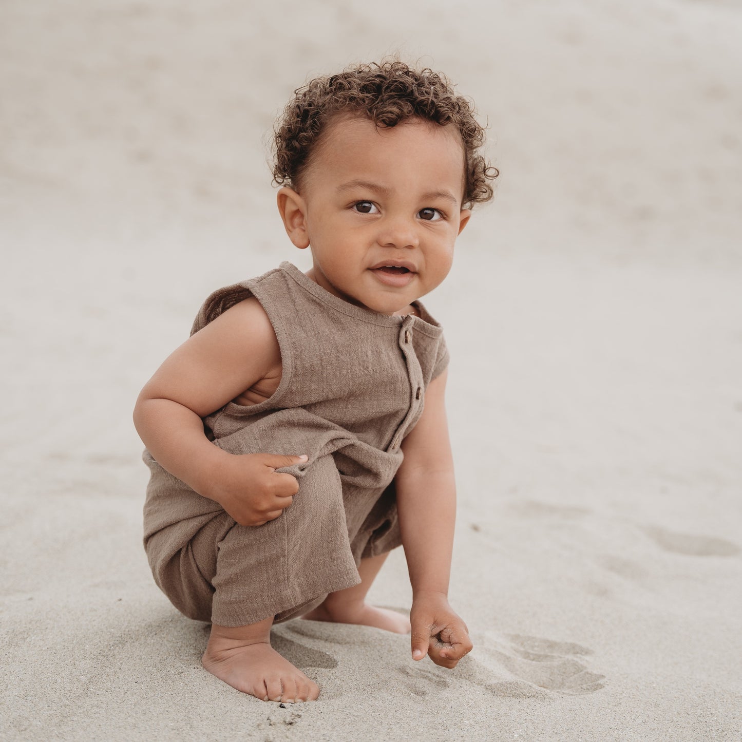 Romper i lin | brun
