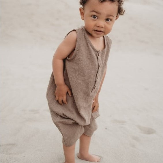 Romper i lin | brun