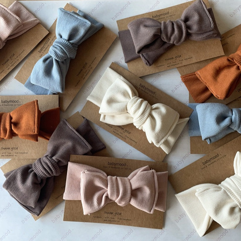 Pannebånd bowknot, powder pink | size: 0-6, 6-12, 12-24