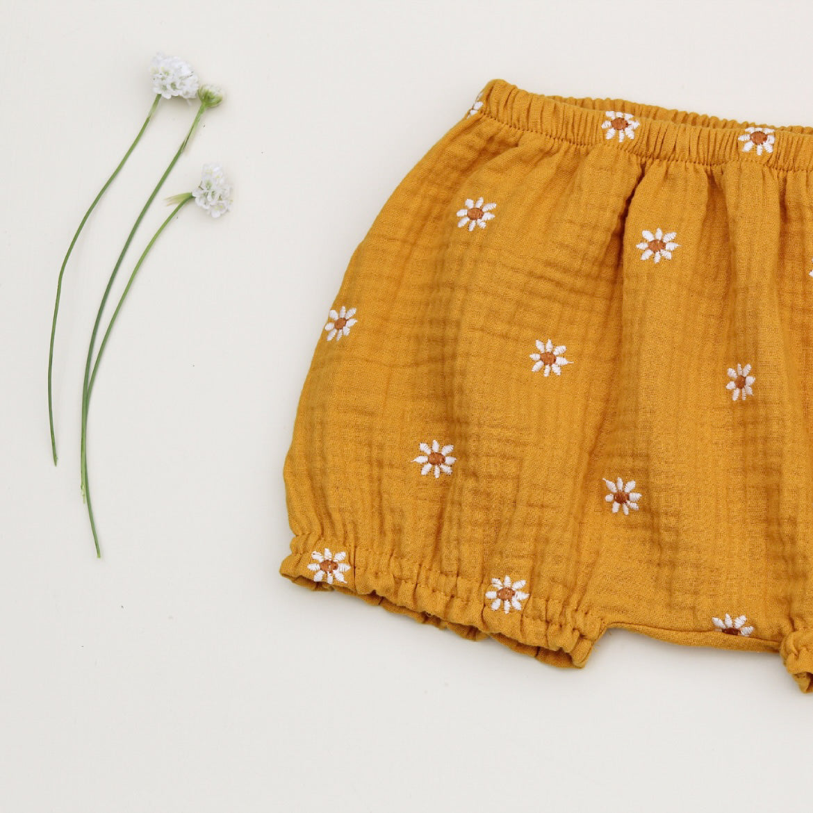 Bloomer Sunflower, organic muslin GOTS | mustard