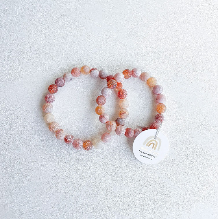 Armbånd Mini & Me, rosa agat
