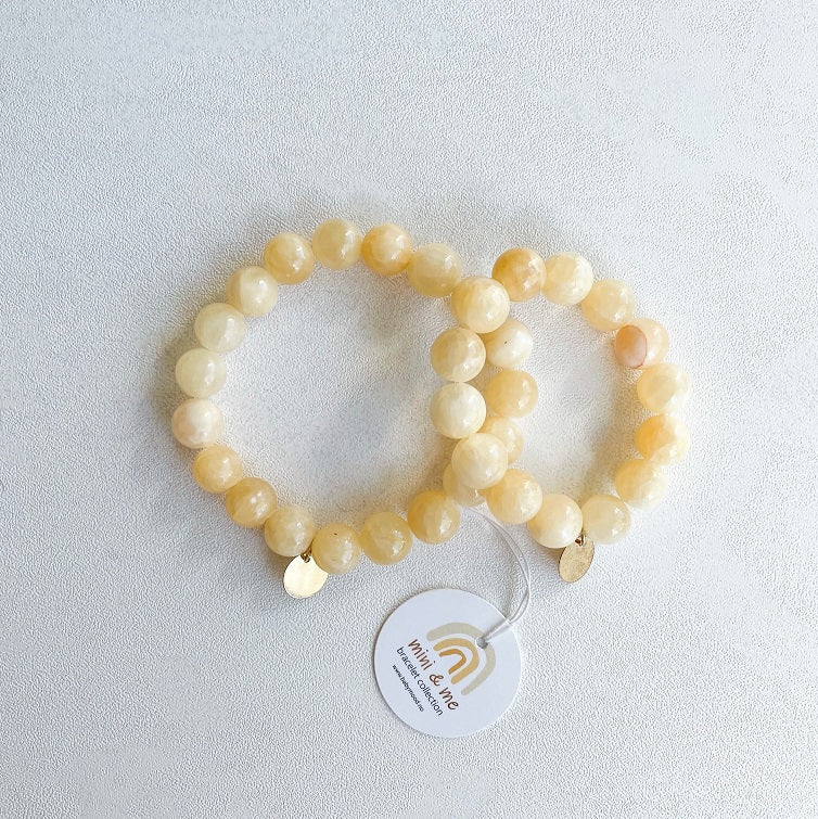 Armbånd Mini & Me, beige jade