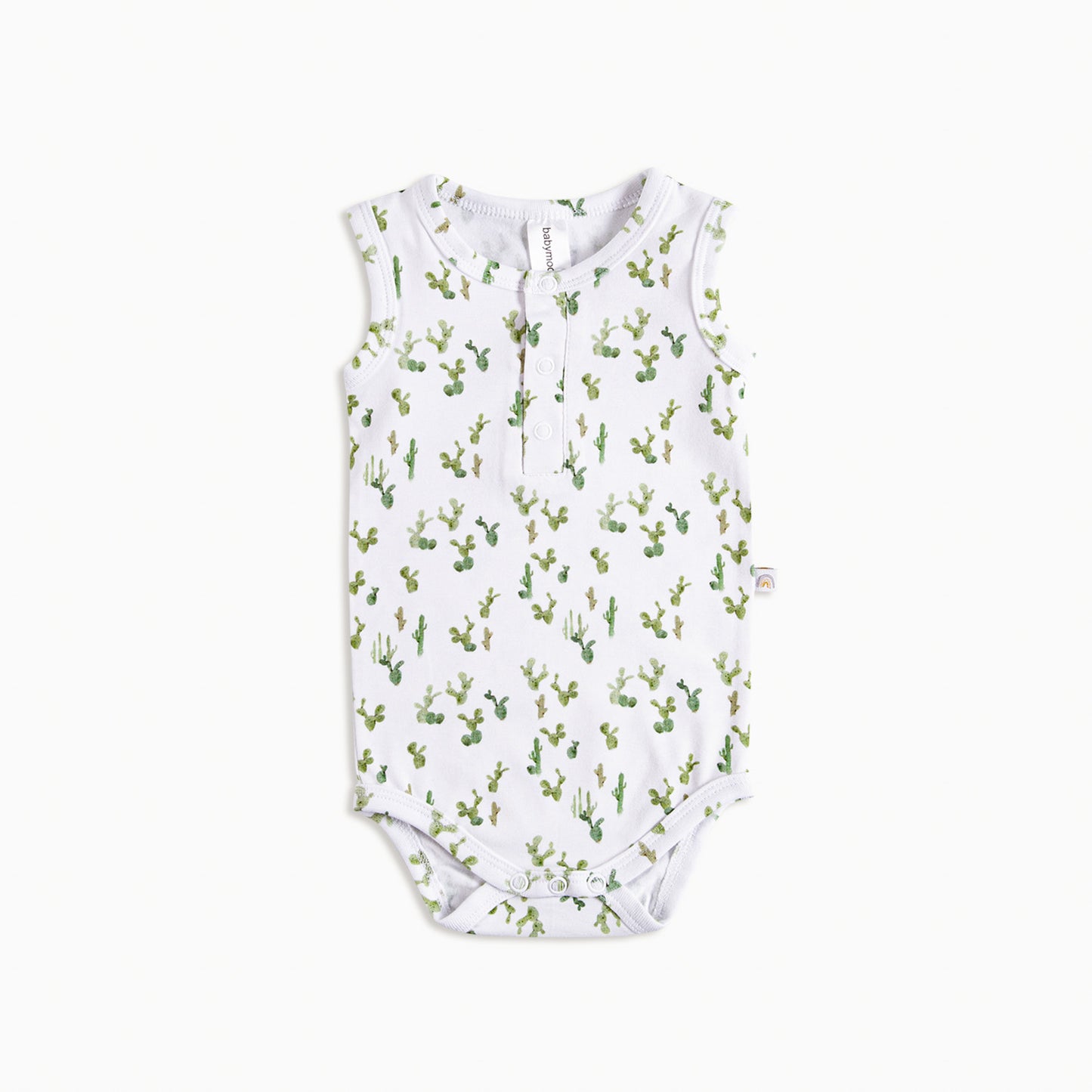 Onesie ermeløs, økologisk bomull GOTS | cactus