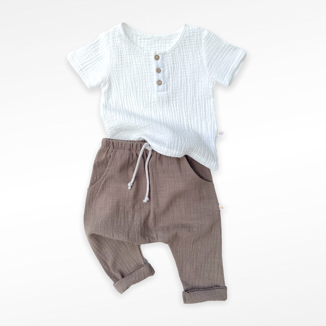 Pants in linen | brown