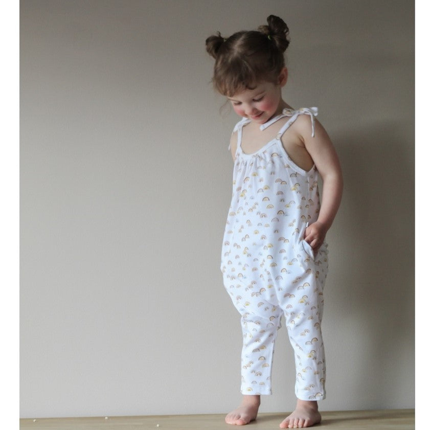 Rompers with pockets, organic cotton GOTS | rainbow