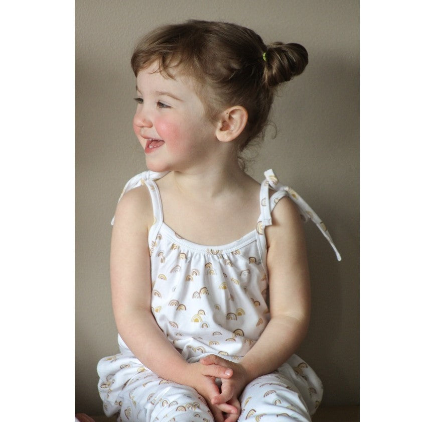 Rompers with pockets, organic cotton GOTS | rainbow