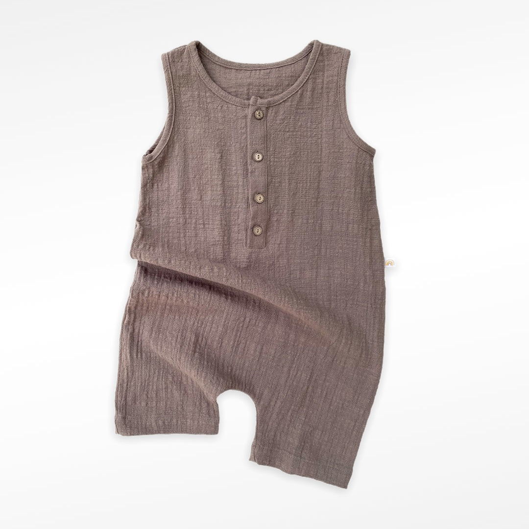 Romper i lin | brun