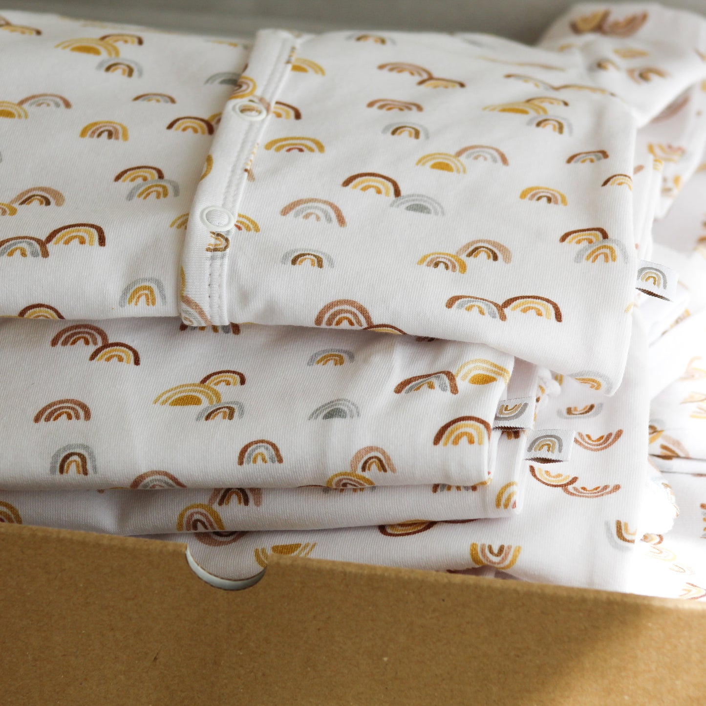 Onesie plush, organic cotton GOTS | rainbow