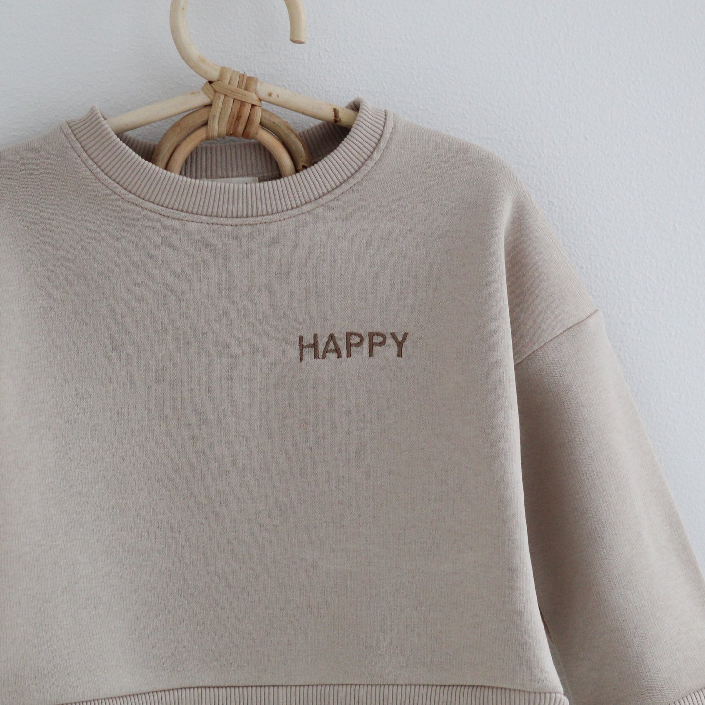 Sweatshirt Happy, cappuccino