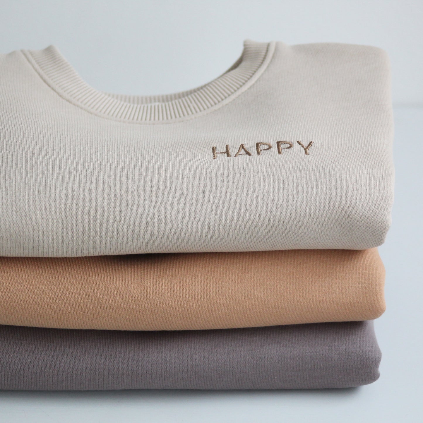 Sweatshirt Happy, cappuccino
