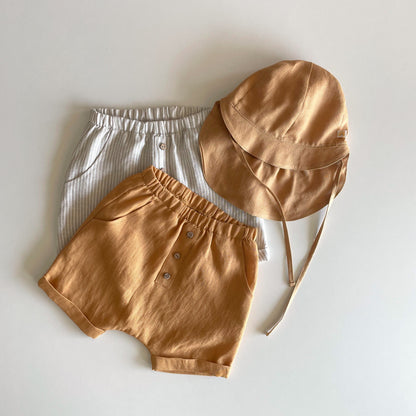 Shorts in linen SAFARI - boy 6m-5y | carmel