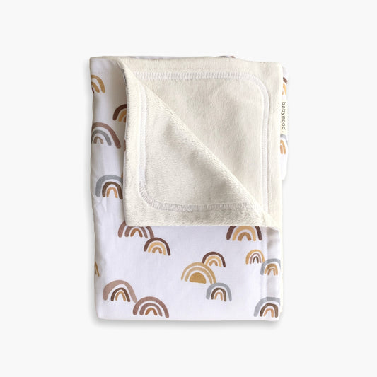 Baby blanket 2-sided bamboo&minky, rainbow