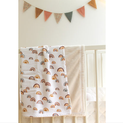 Baby blanket 2-sided bamboo&minky, rainbow