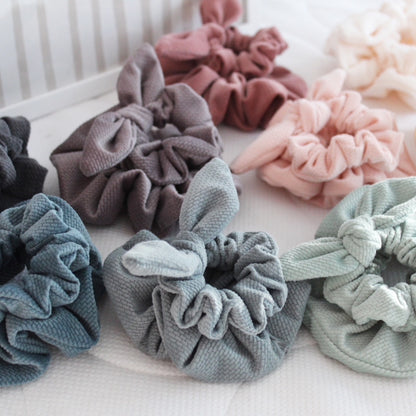 Scrunchie velvet, dark purple grey