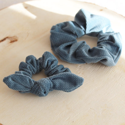 Scrunchie velvet, mørk turkis