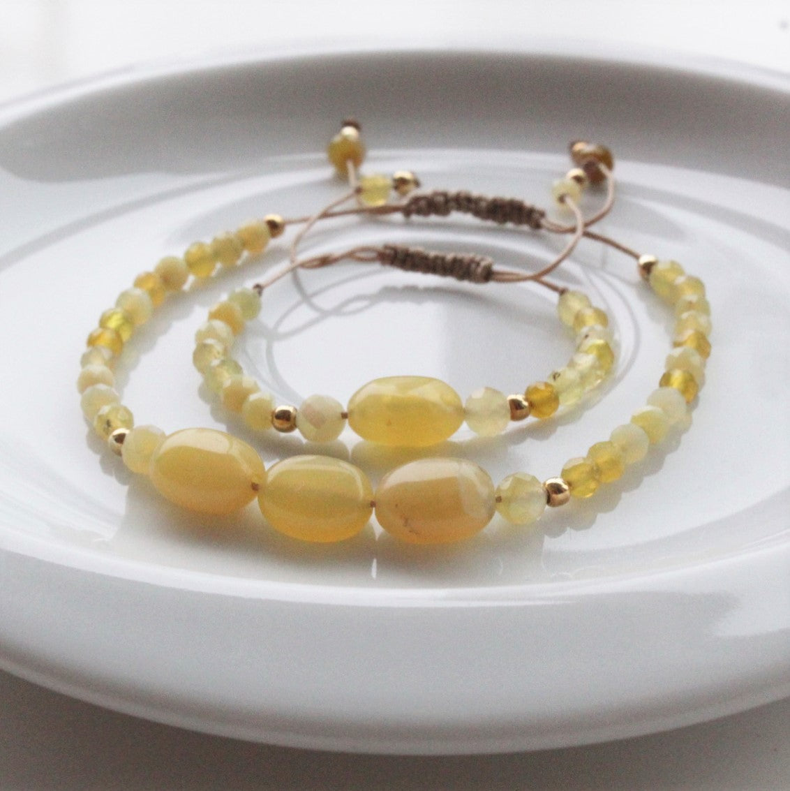 Bracelet, Mini & Me, yellow opal