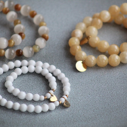 Armbånd Mini & Me, beige jade