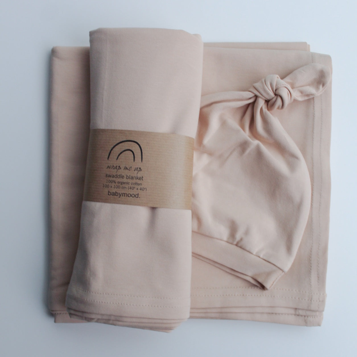 Swaddle in organic stretch jersey GOTS | nude | 100x100cm