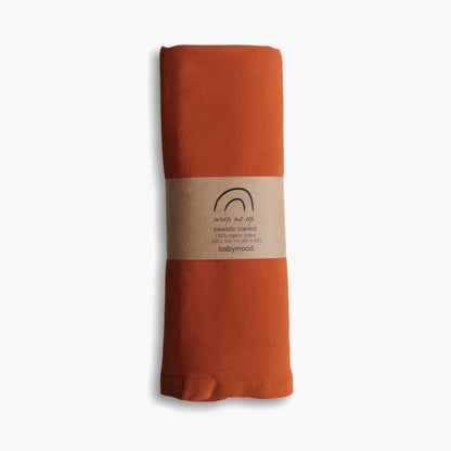 Swaddle in organic stretch jersey GOTS | cinnamon | 100x100cm