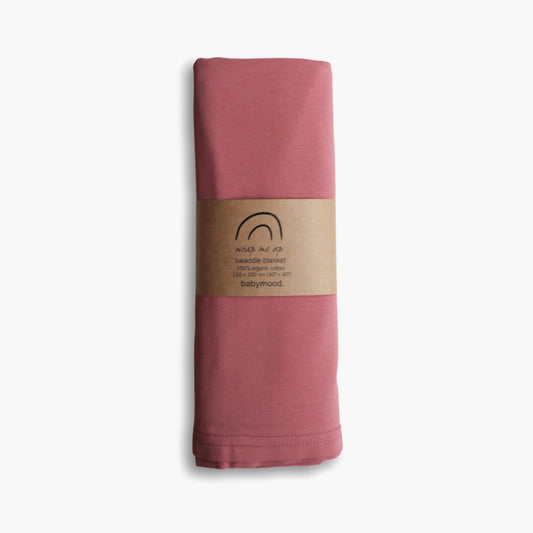 Swaddle in organic stretch jersey GOTS | old rose | 100x100cm