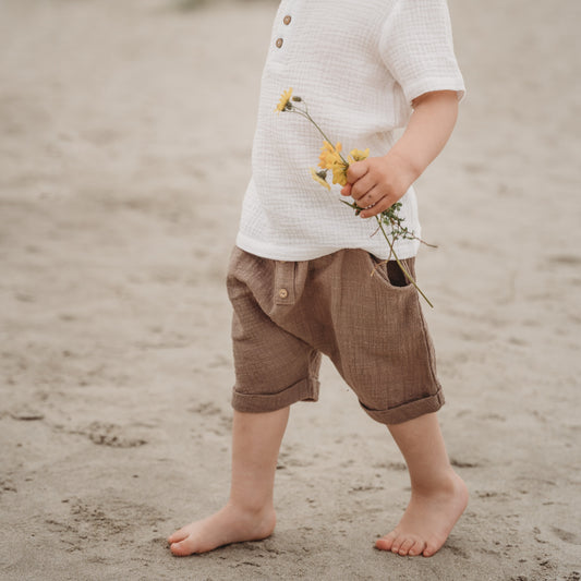Shorts i lin | brun