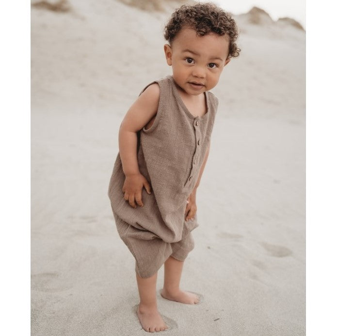 Rompers in linen | brown
