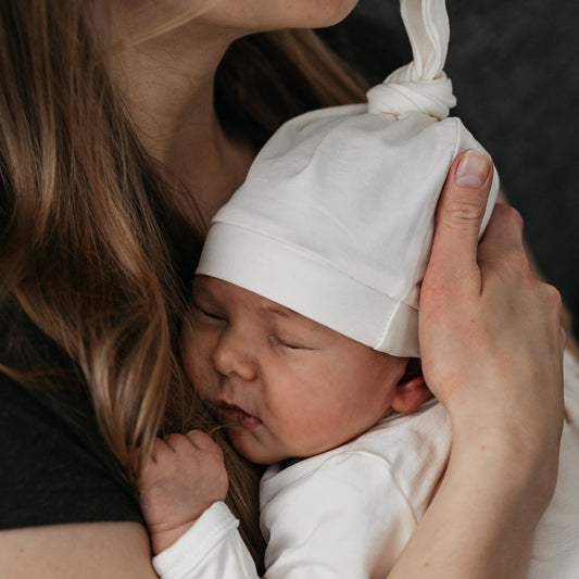 Newborn hat in organic cotton GOTS | ecru | 0-3m, 3-6m