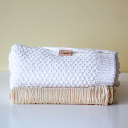 Bamboo knitted blanket | white