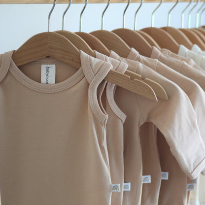 Body with long sleeves, organic cotton GOTS, nude