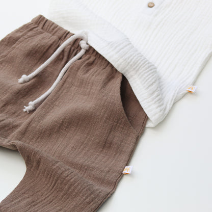 Pants in linen | brown