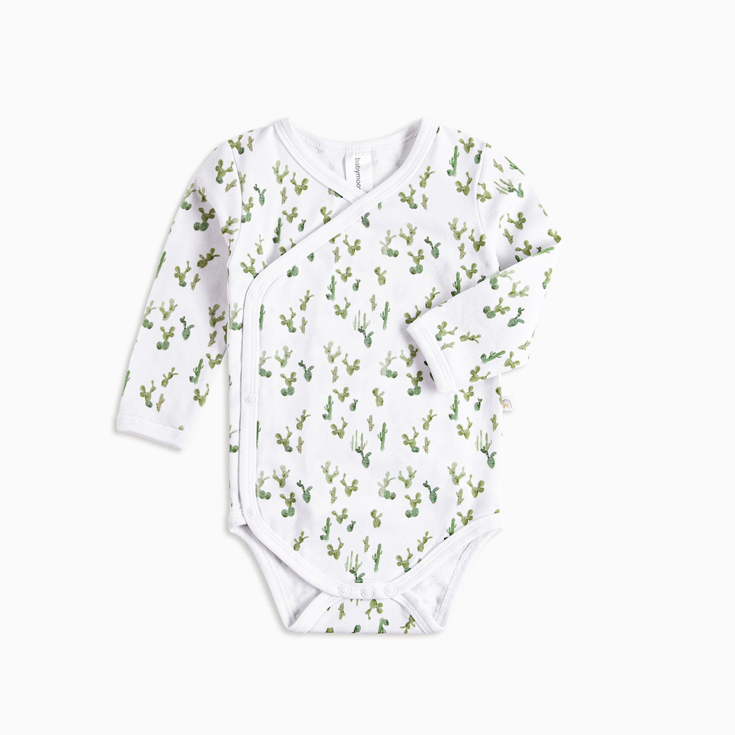 Wrap body with long sleeves, organic cotton GOTS | cacti