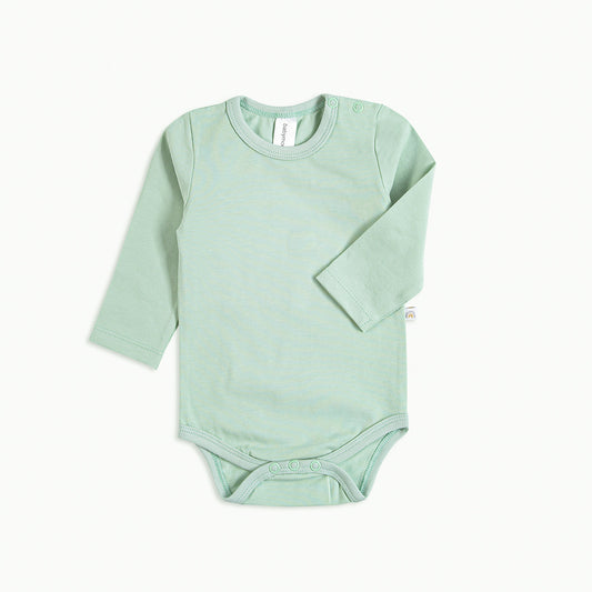 Body with long sleeves, organic cotton GOTS, old light green