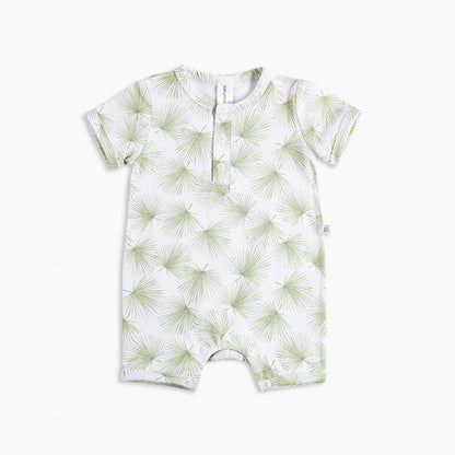 Rompers, organic cotton GOTS, palm/green