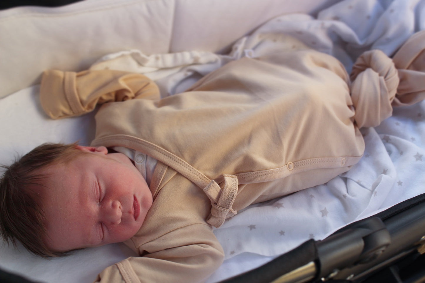Kimono gown, økologisk bomull GOTS, gammel lys grønn