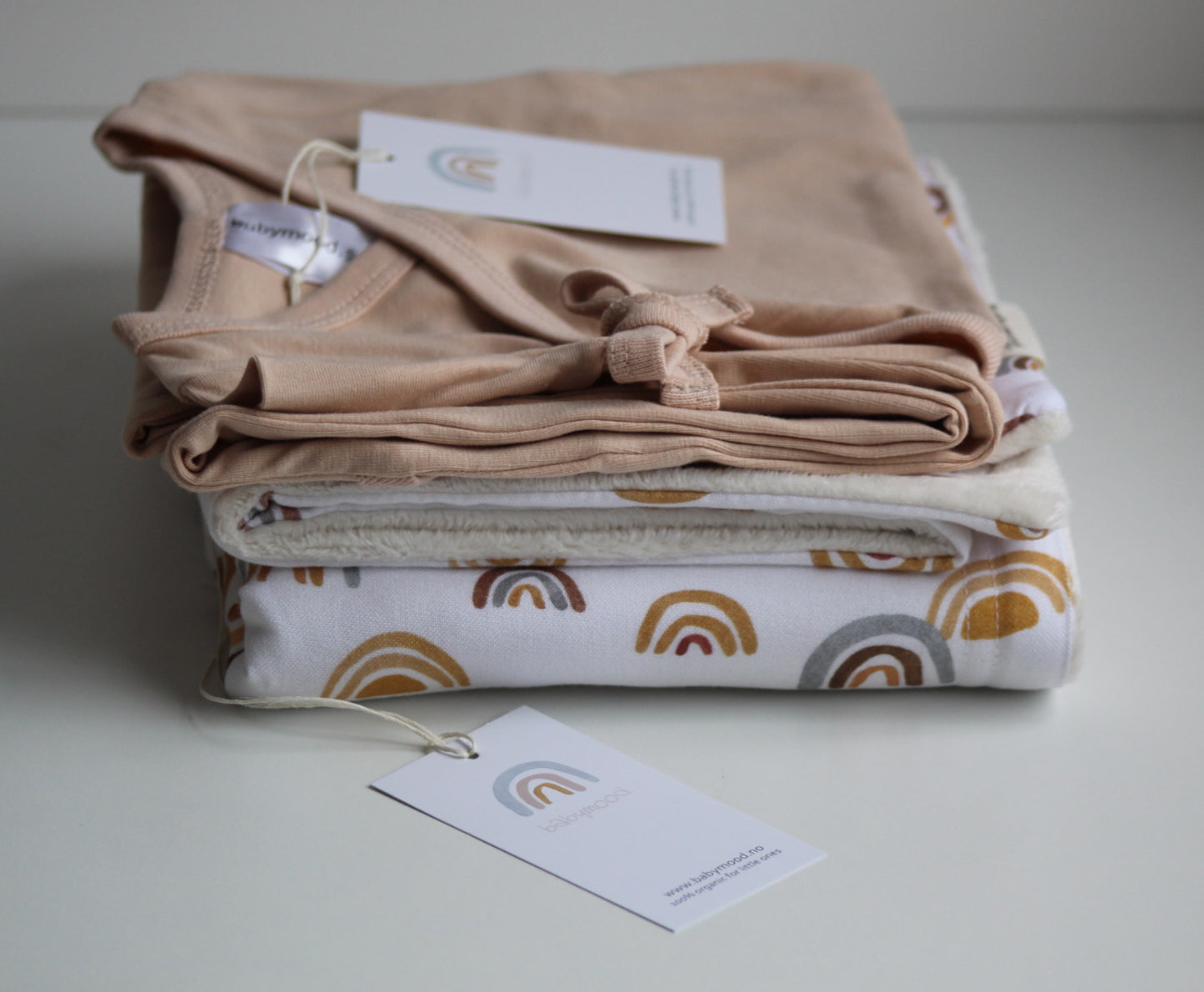 Kimono gown, organic cotton GOTS, nude