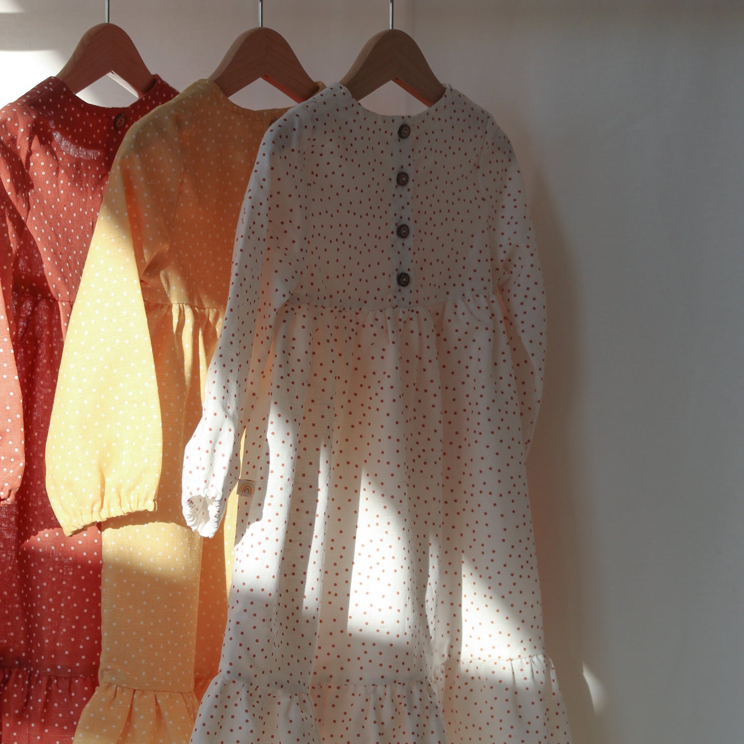 Dress DOTS, linen | light yellow