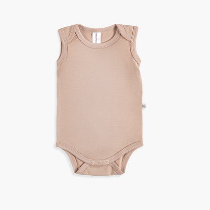Body without sleeves, organic cotton GOTS, nude