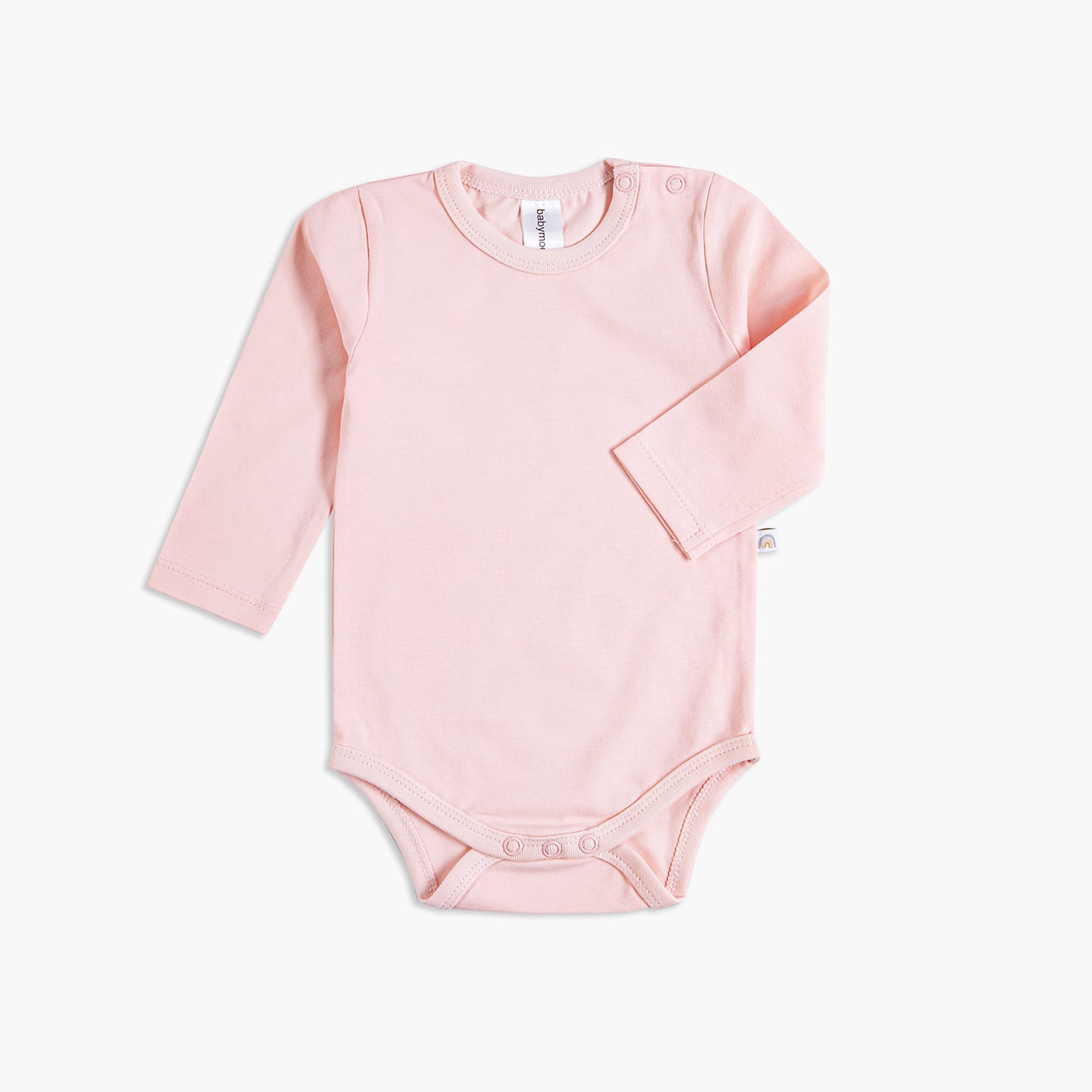Body with long sleeves, organic cotton GOTS, light pink