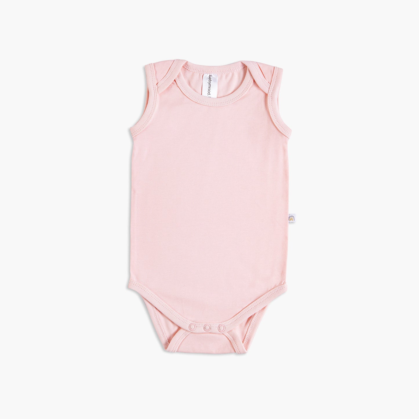 Body without sleeves, organic cotton GOTS, light pink